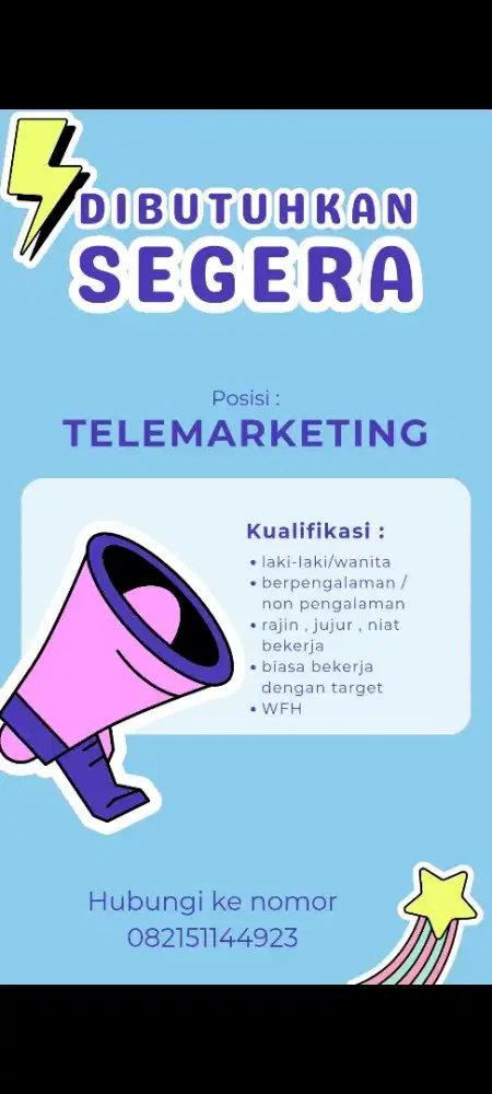LOKER TELEMARKETING WFH