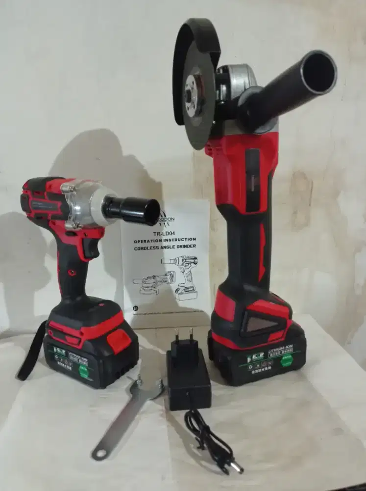 Paket lengkap impact wrench dan Mesin Gerinda Baterai