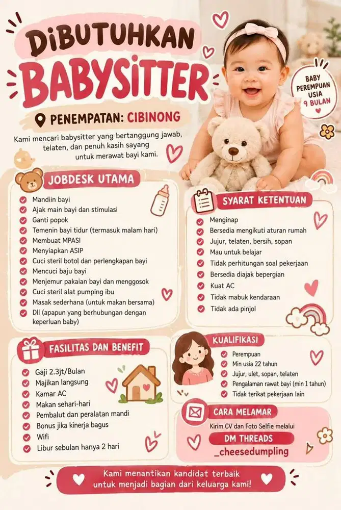 DICARI BABYSITTER MENGINAP