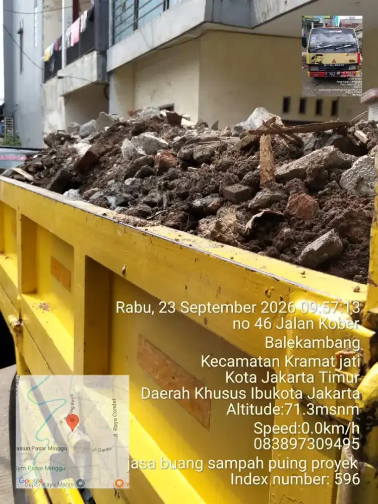 Jasa buang puing dan pengangkutan sampah