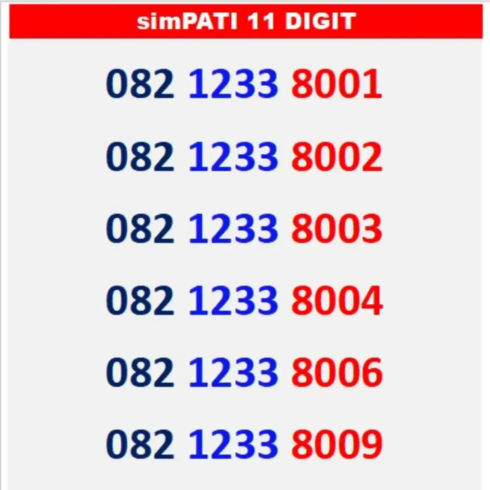 Simpati 11 digit