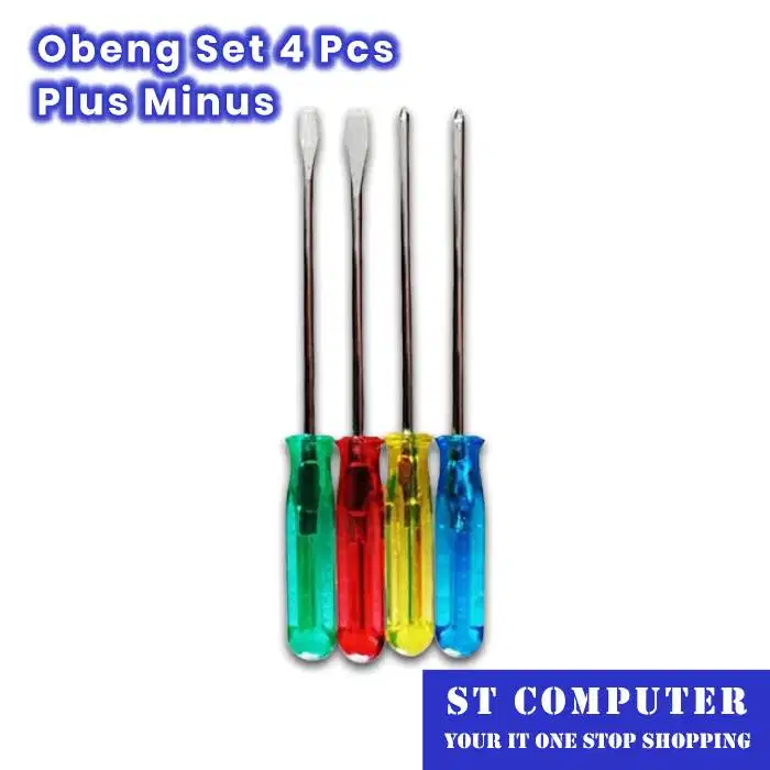Obeng Set 4 Pcs Plus Minus Screwdriver