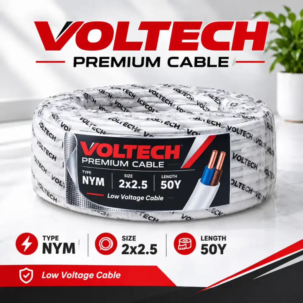 Kabel listrik NYM VOLTECH 2X1.5 50Y