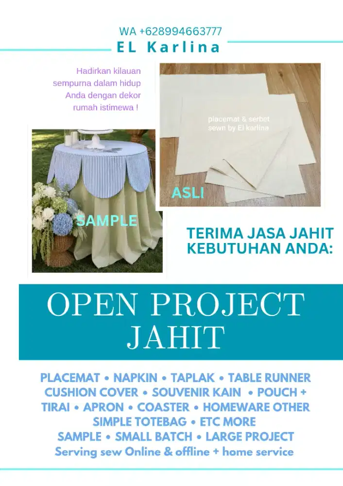 Terima jasa jahit homeware decor.
