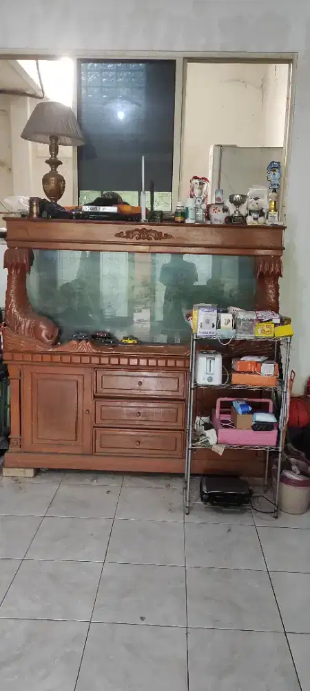 Dijual akuarium kayu jati