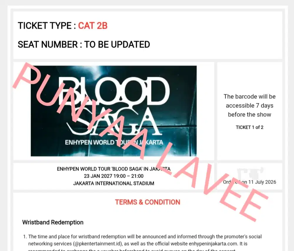 WTS ENHYPEN BLOOD SAGA IN JAKARTA