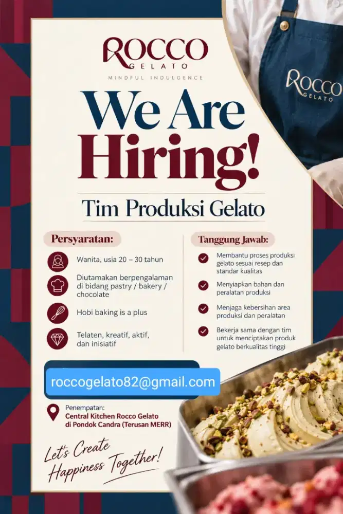 Baker / Pastry / Tim Produksi / Dapur