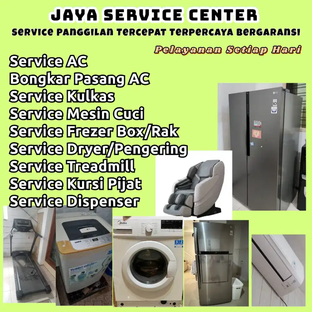 Service AC Kulkas Frezer Bongkar Pasang AC Servis Mesin Cuci Treadmill