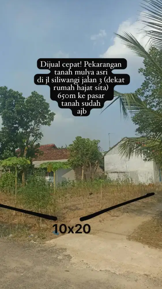 Dijual cepat tanah pekarangan murah