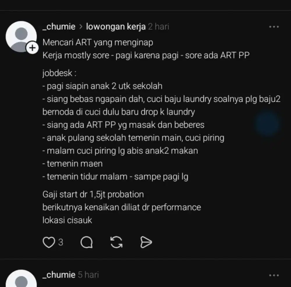 Cari ART nginap