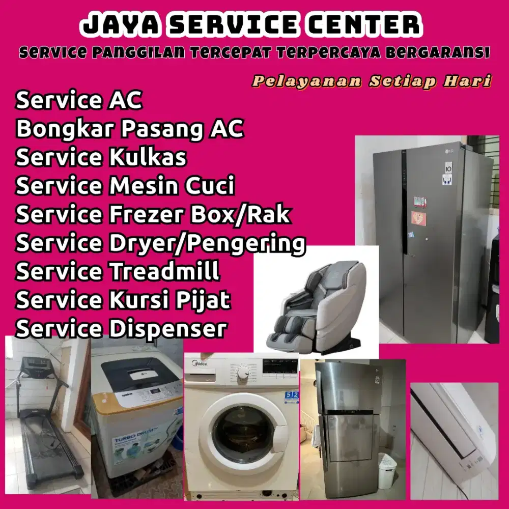 Service AC Kulkas Frezer Bongkar Pasang AC Servis Mesin Cuci Treadmill