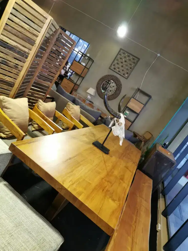 Di Jual Set Meja Makan / Dining Set Kayu Jati Solid Premium