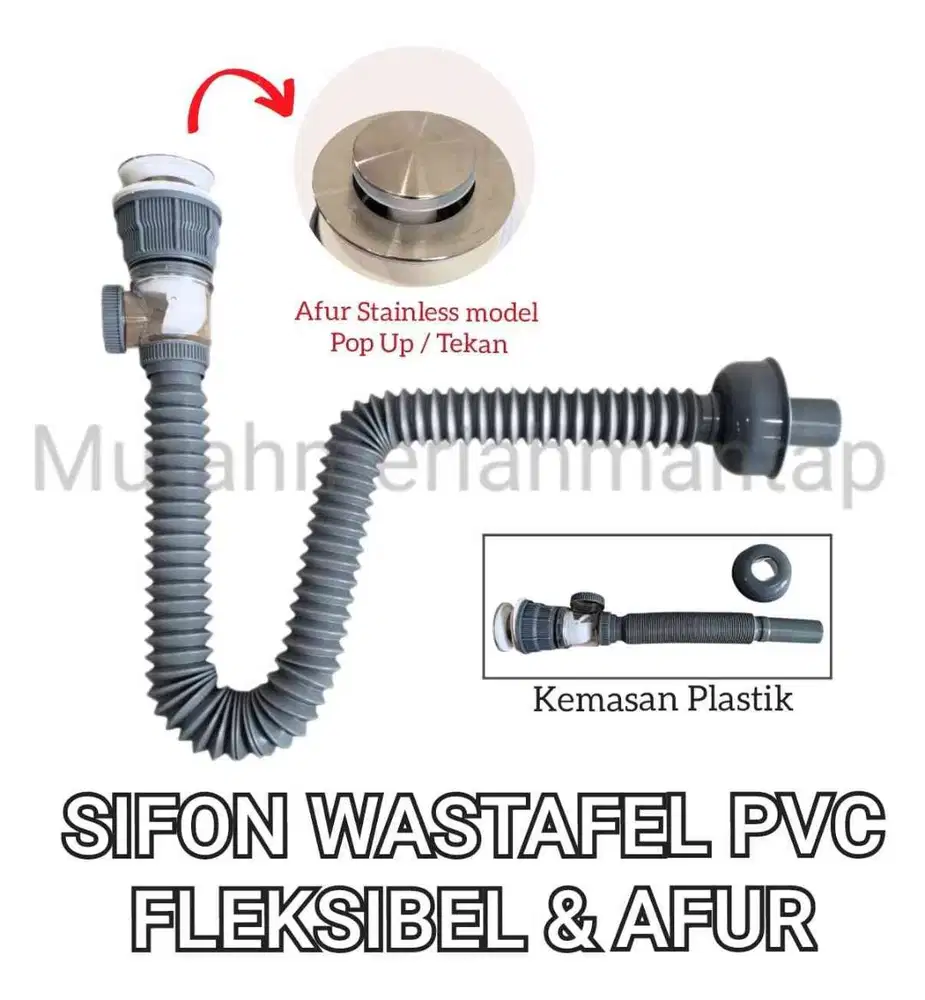 SIFON WASTAFEL PVC FLEKSIBEL & AFUR / SELANG PEMBUANGAN WASTAFEL