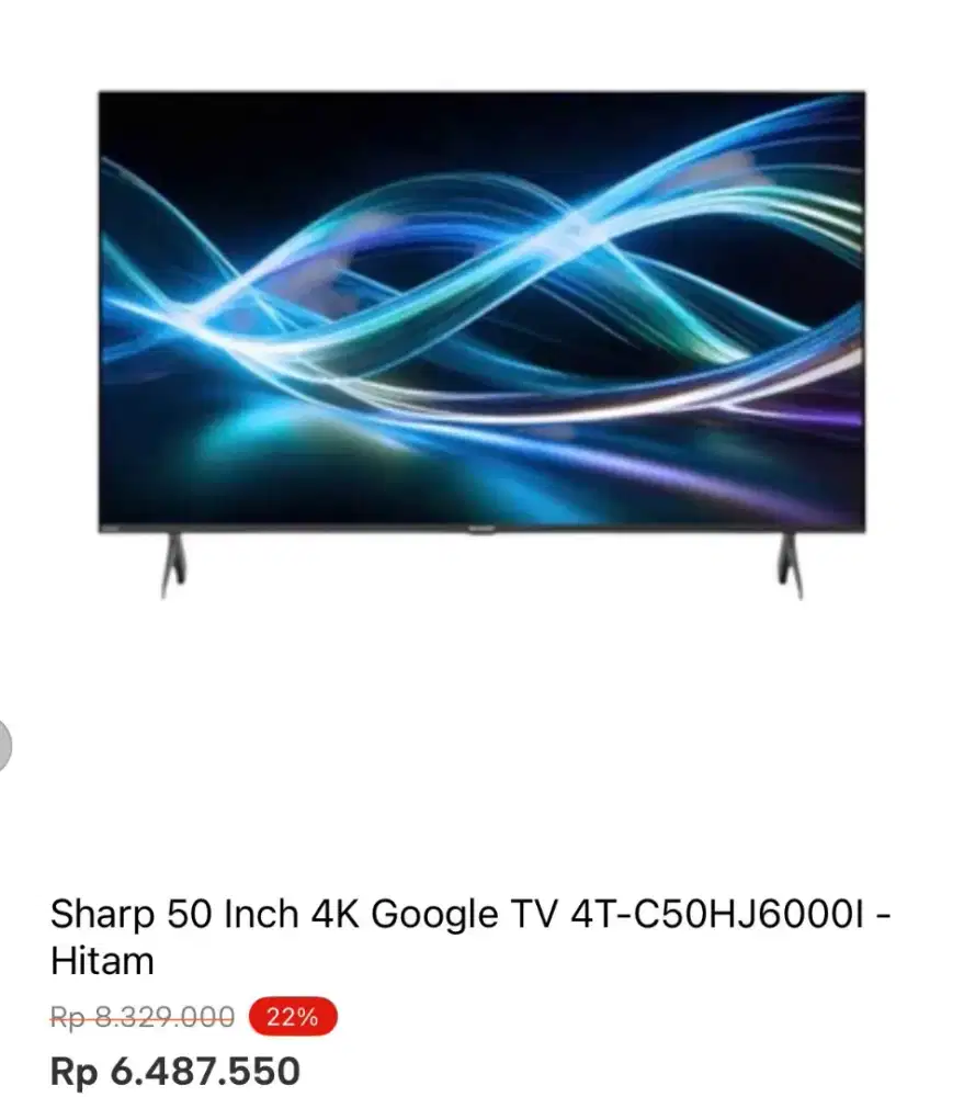 SHARP 50 INCH 4K GOOGLE TV 4T-C50HJ6000I