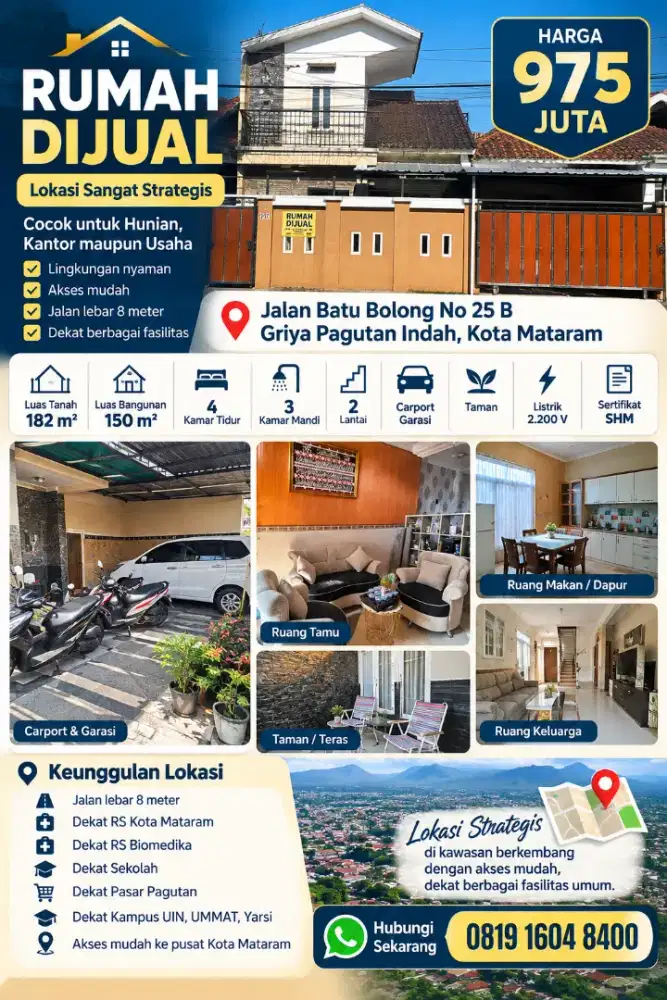 Rumah lokasi strategis cocok untuk hunian, kantor maupun usaha