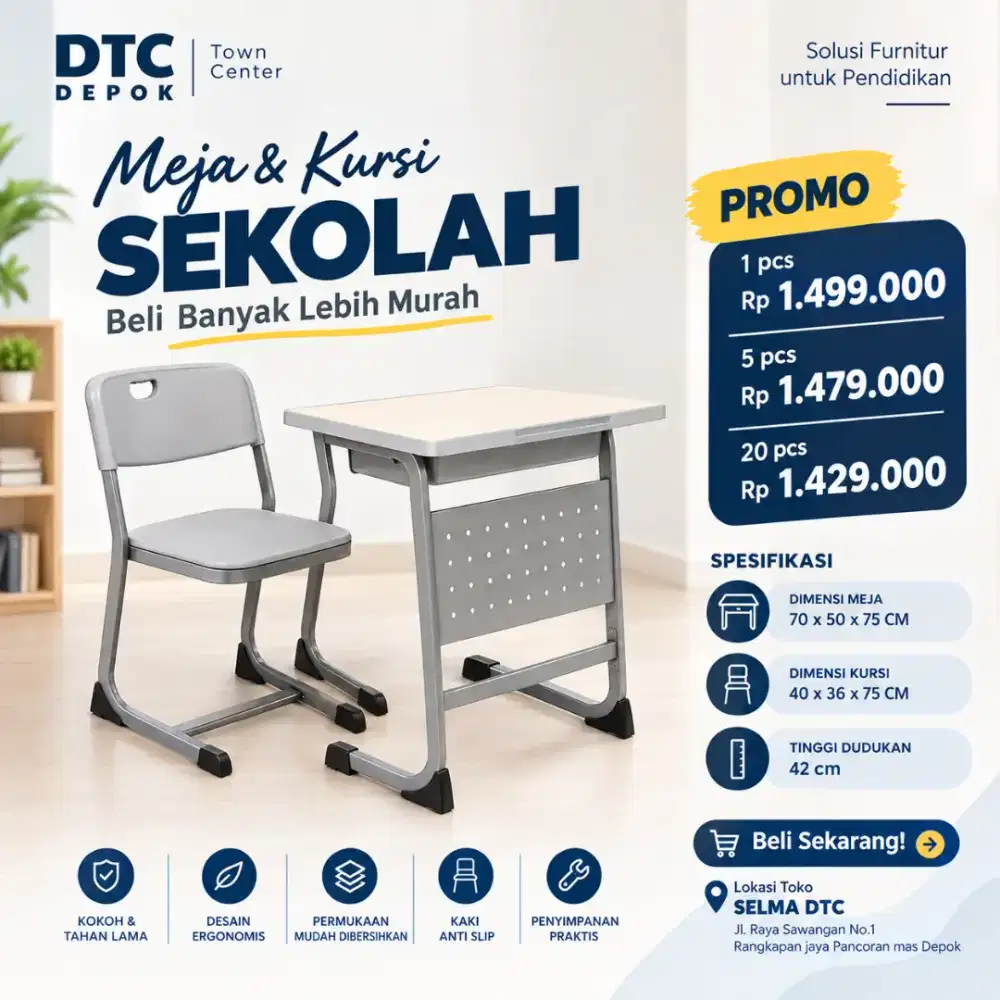 Set Meja Kursi Sekolah Termurah