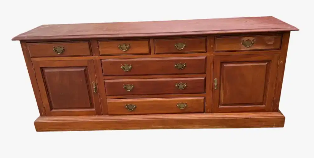 JUAL MURAH CEPAT Buffet TV Lemari Laci Kayu Jati Asli