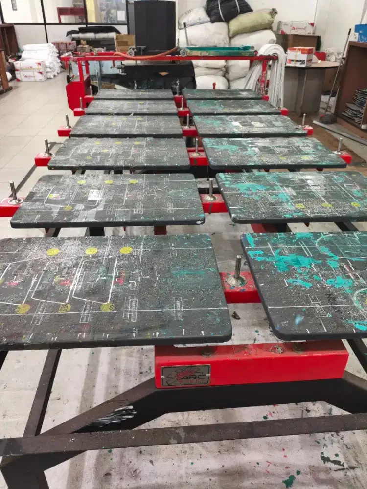 Meja sablon 12 palet plus mesin gas