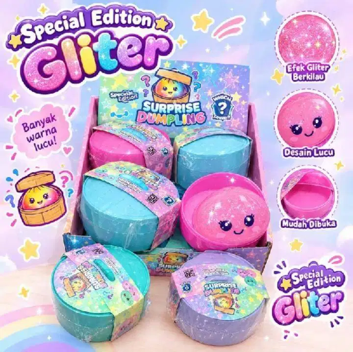 mainan anak squishy dumpling gliter