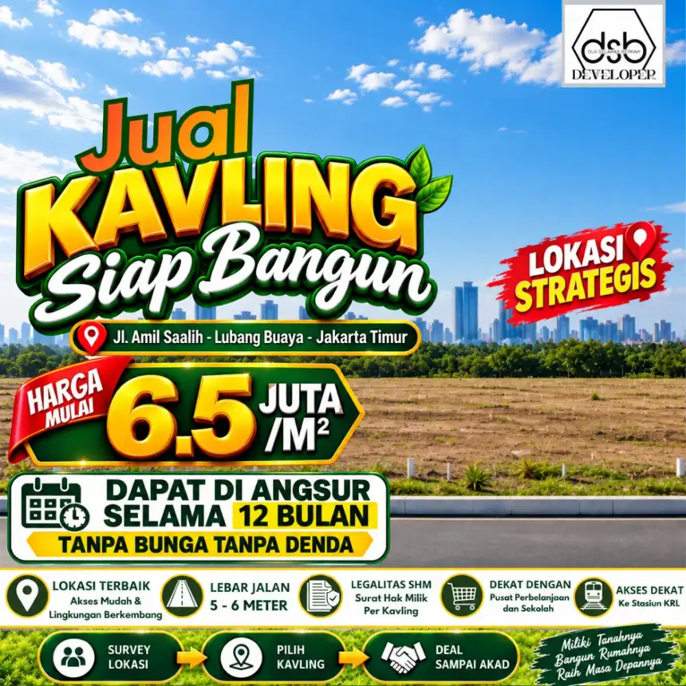 Jual tanah kavling siap bangun lubang buaya cipayung harga terjangkau