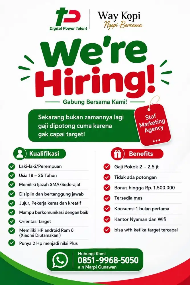 WE’RE HIRING! – STAF MARKETING AGENCY