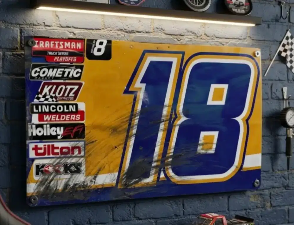 Hiasan wall decor panel body mobil NASCAR vintage jadul lawas jaket