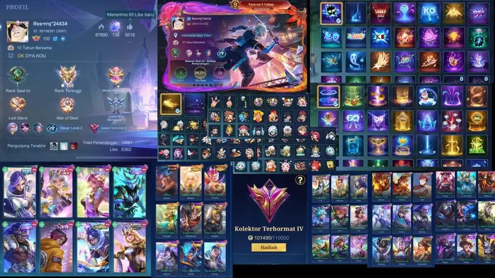 Akun mlbb akun saya pribadi dari 0 Old parah
