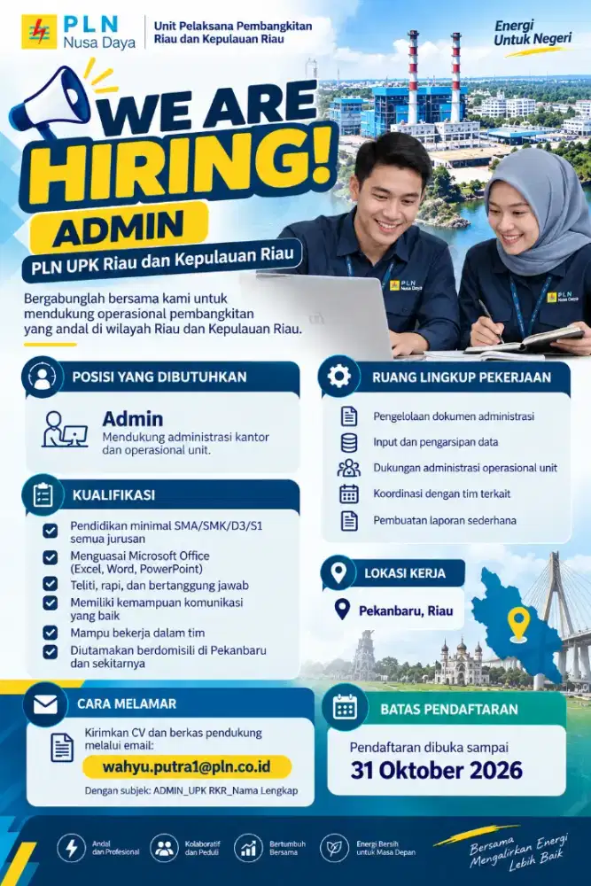 Dicari admin kantor