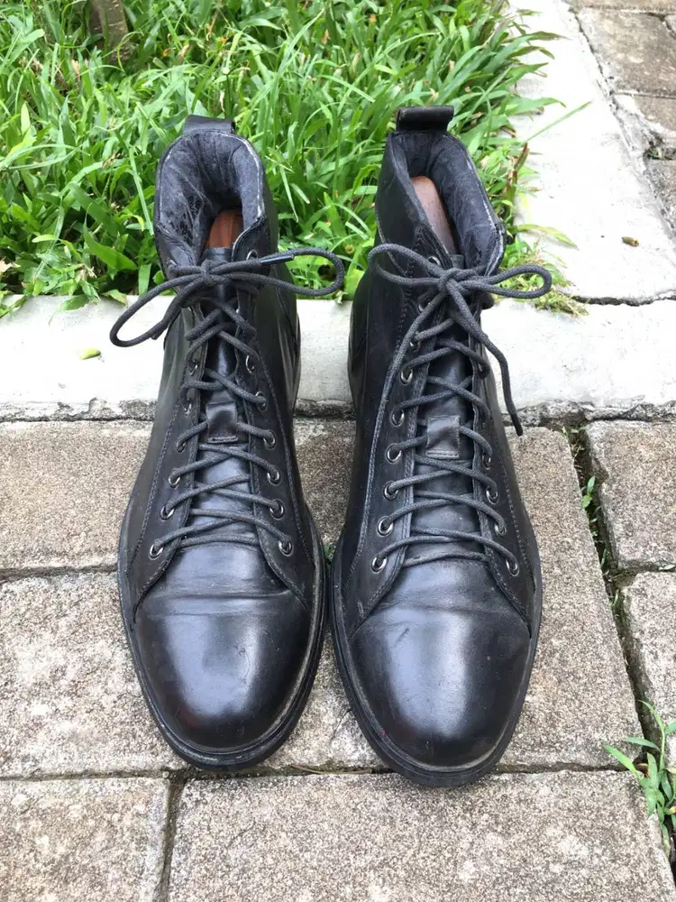 Boots Android Homme Hitam Size 43 Kulit High Top Sneaker Boots Pria