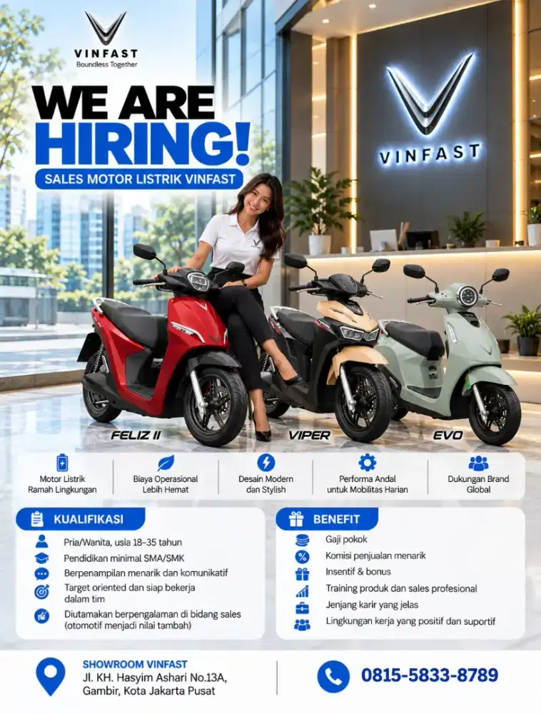 OPEN RECRUITMENT SALES MOTOR LISTRIK VINFAST