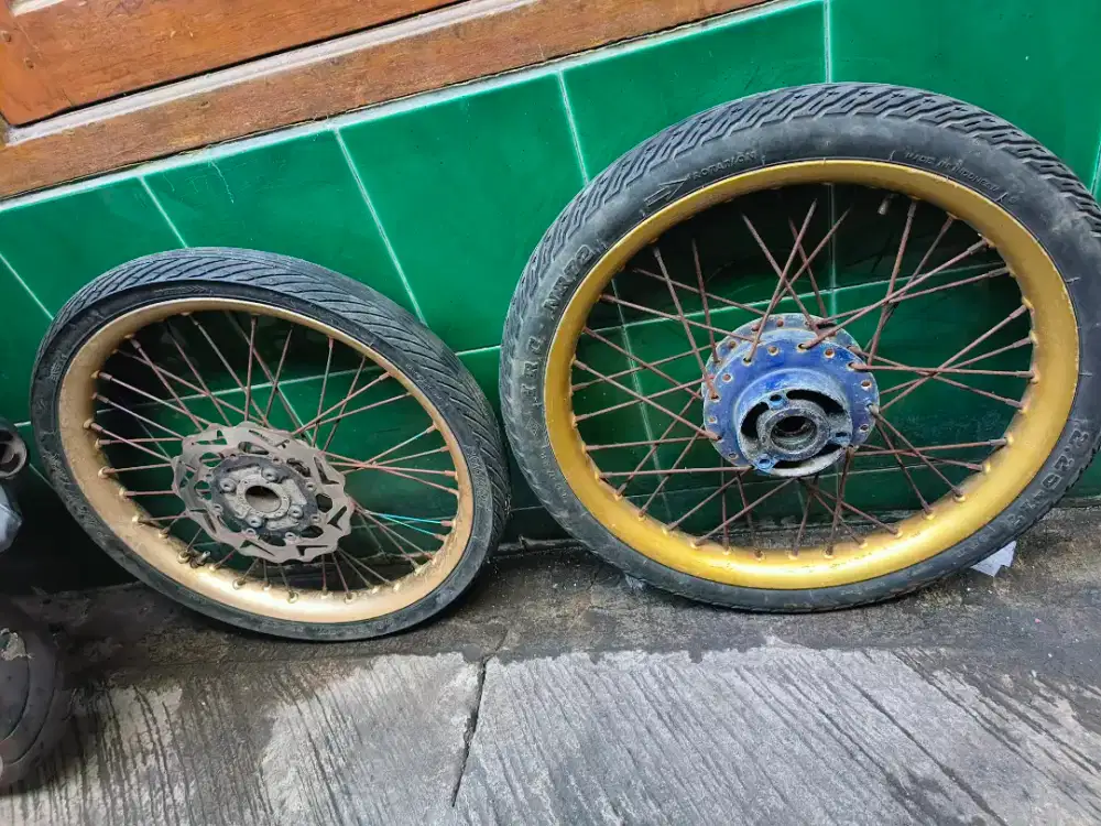 Velg ruji satria f fullset komplit tinggal pasang ban baru semua