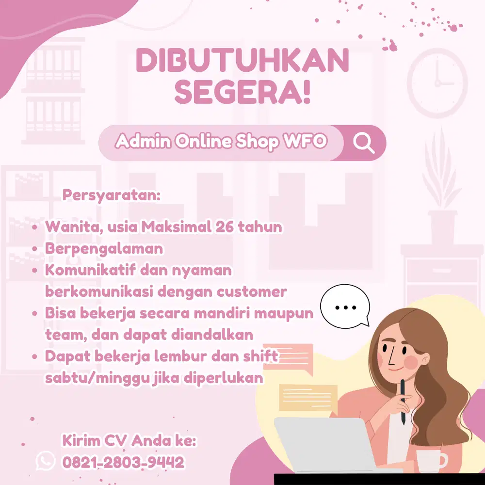 Lowongan Kerja Admin Online Shop