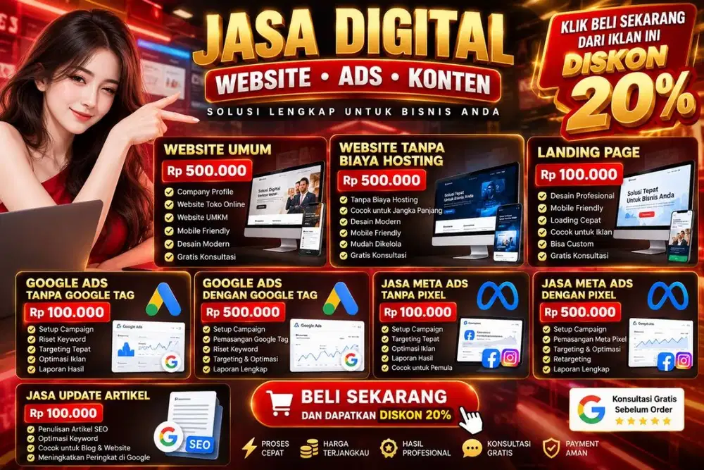 Jasa Website & Google ads | Meta ads | TikTok Ads Mulai 150RB