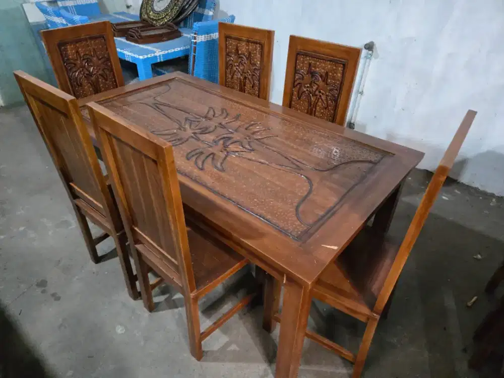 Meja makan jati minimalis K6