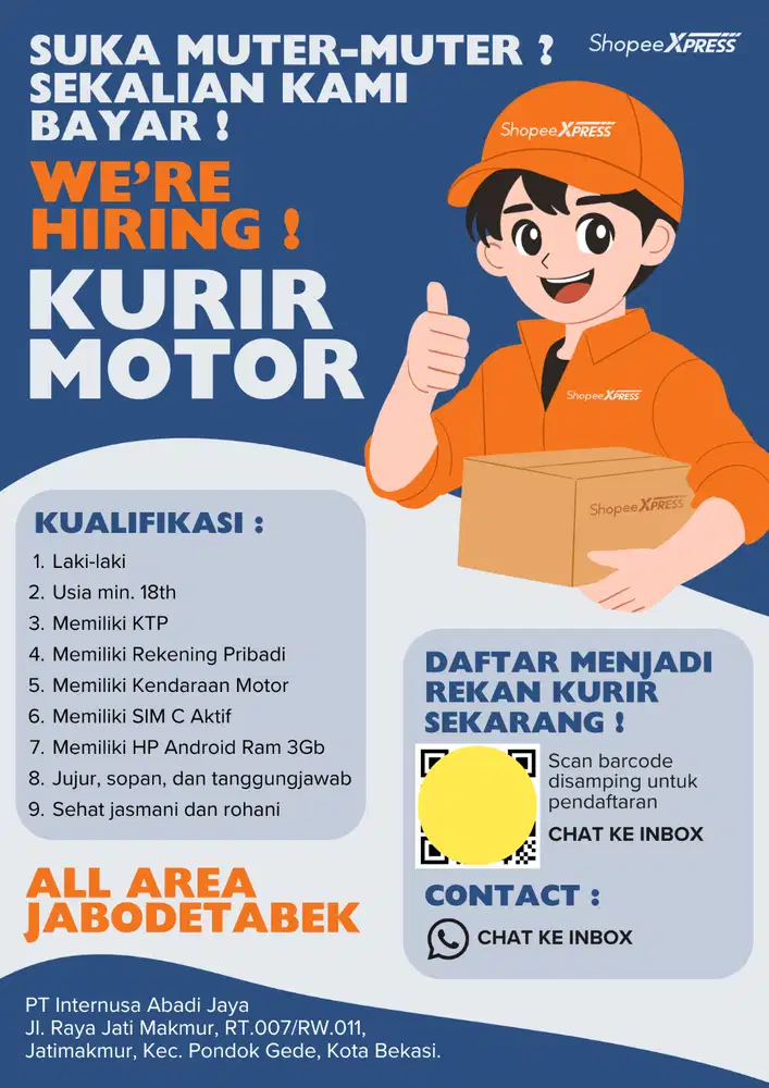 LOWONGAN KERJA KURIR MOTOR SPX (SHOPEEXPRESS)