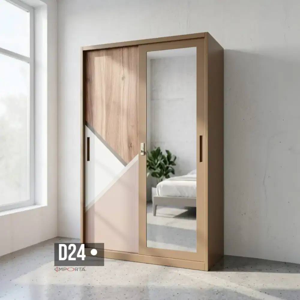 Lemari Pakaian Besi Pintu Sliding Importa S03-120 D24