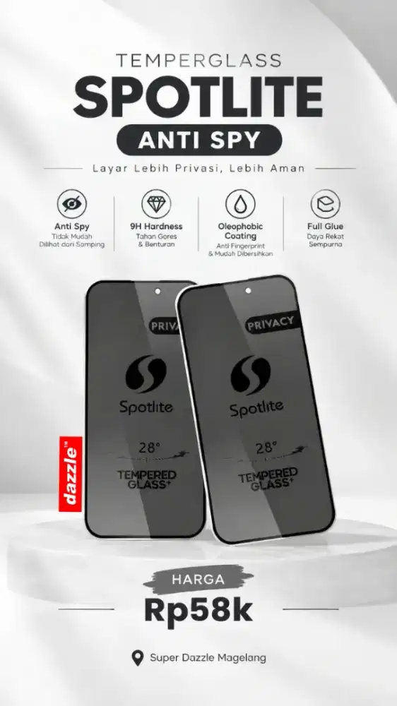 Temperglass Spotlite Anti Spy