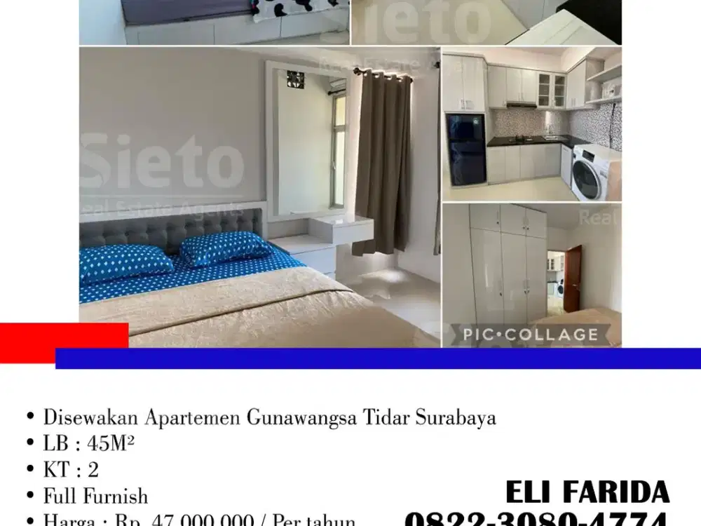 Disewakan Apartemen Gunawangsa Tidar Surabaya