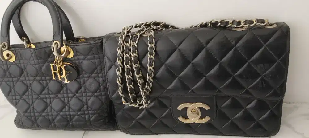Tas Model Flap Hitam Kulit Matelasse no ori