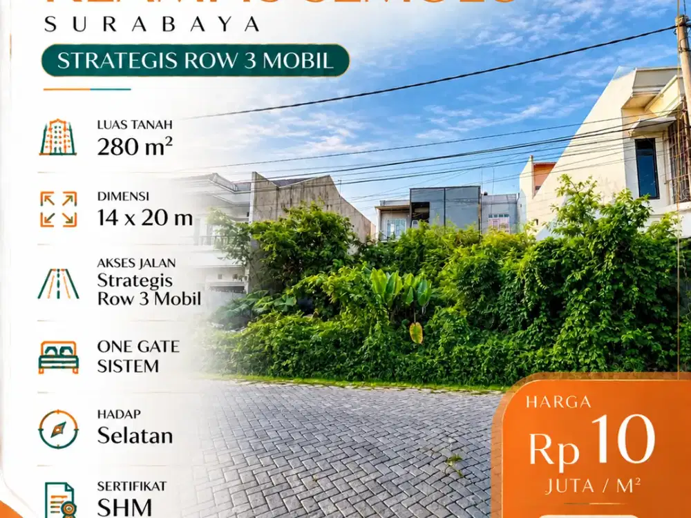 Kavling Klampis Semolo Surabaya Strategis Row 3 Mobil