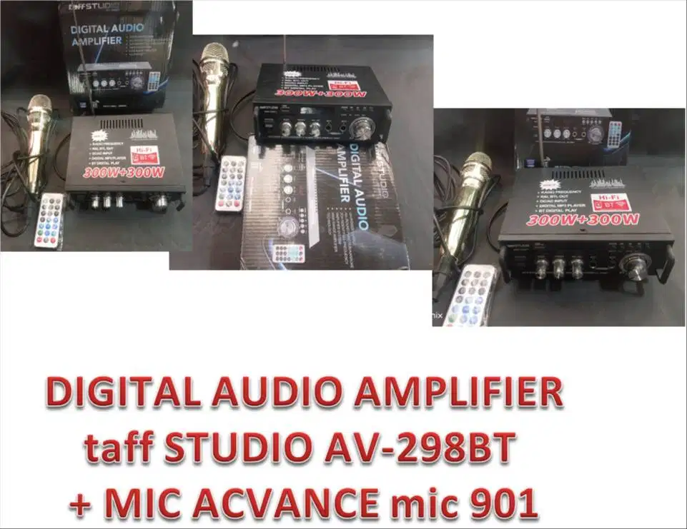 DIGITAL AUDIO AMPLIFIER taff STUDIO AV-298BT  + MIC ACVANCE mic 901