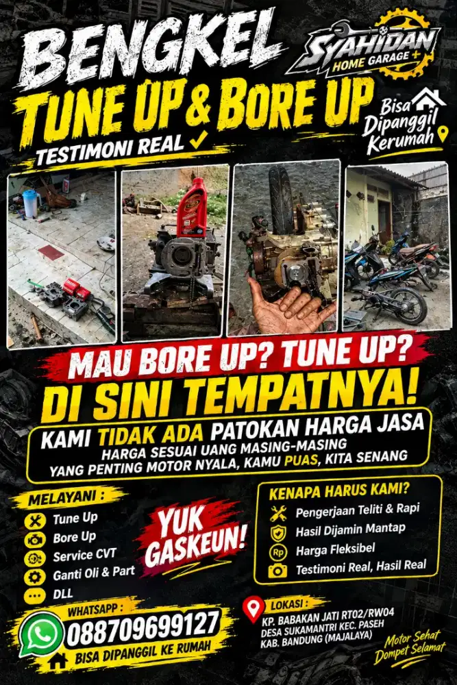 Bengkel motor, tune up, bore up