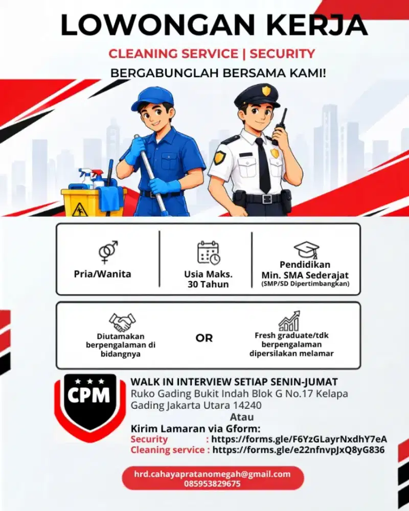 Lowongan Kerja Cleaning Service