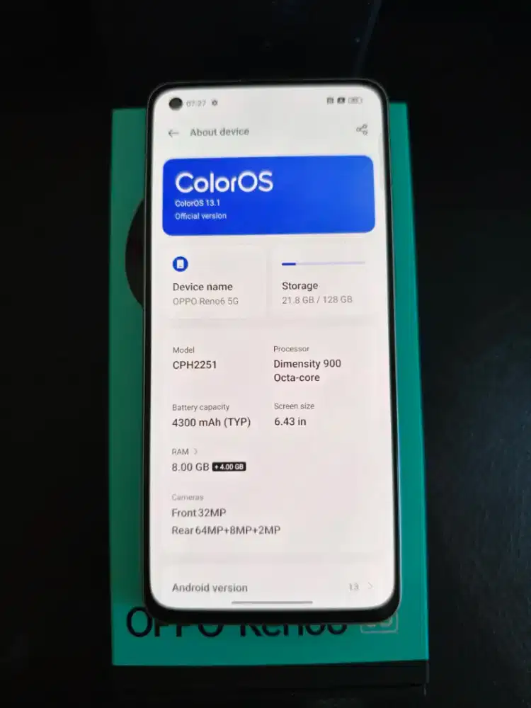 Oppo Reno 6 Pro limited Edition ASSC RAM 8+4GB ROM 128GB