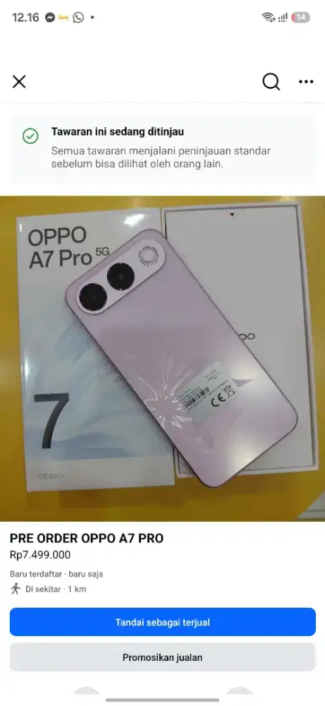 PRE ORDER OPPO A7 PRO