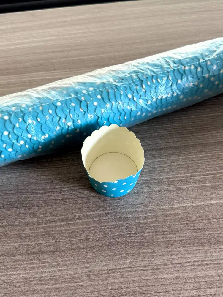 Paper Cup Cupcake Polkadot Biru / Wadah Muffin (Rp 20.000)