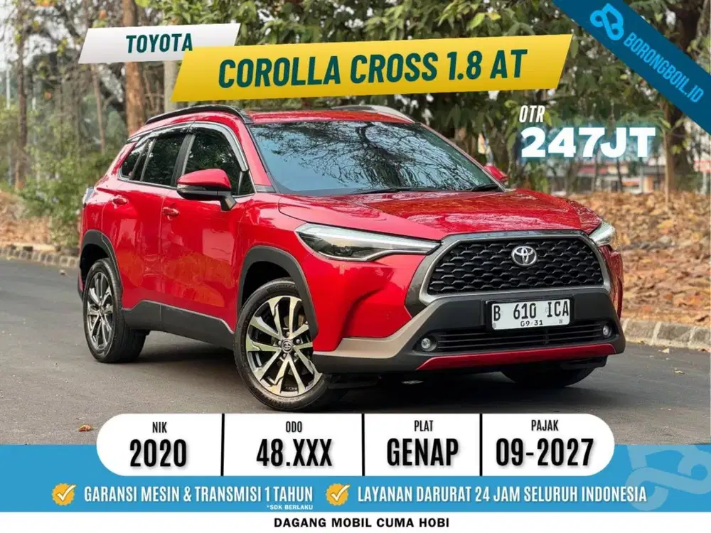[ LOW KM ] Toyota Corolla 1.8 Cross AT 2020 Merah | HRV Prestige