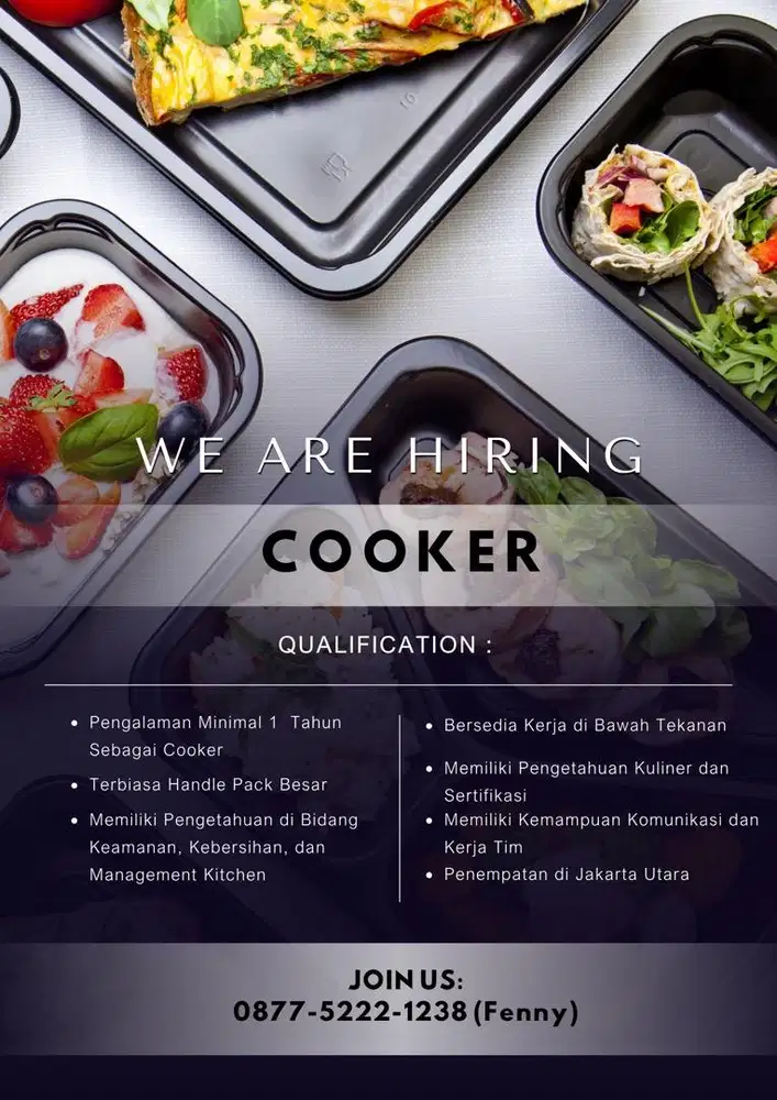 Lowongan Pekerjaan Cooker Juru Masak Catering di Teluk Gong