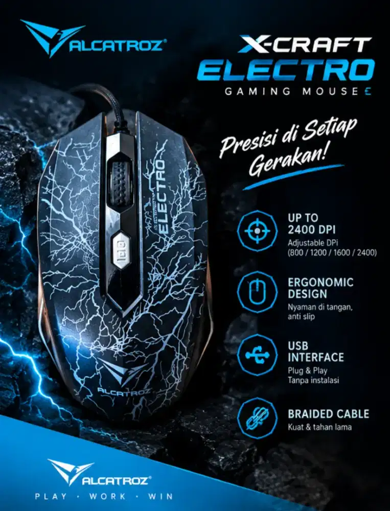 Dijual ALCATROZ X-CRAFT ELECTRO – GAMING MOUSE