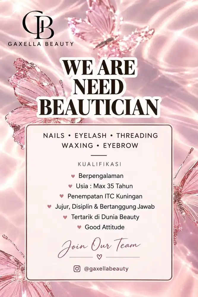 Dicari: Beautician Berpengalaman — Gaji Menarik